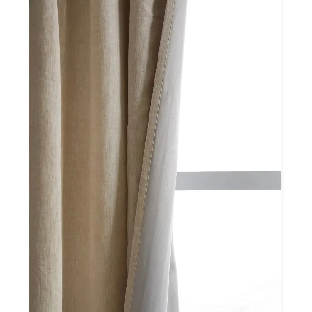 Quince European Linen True Blackout Curtain Ivory Single Panel 96X108 in NWT